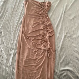 mocha dress with slit
